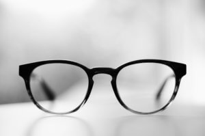 glasses sitting on a table