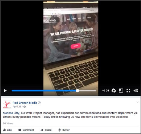 RedBranchMedia Facebook Video post