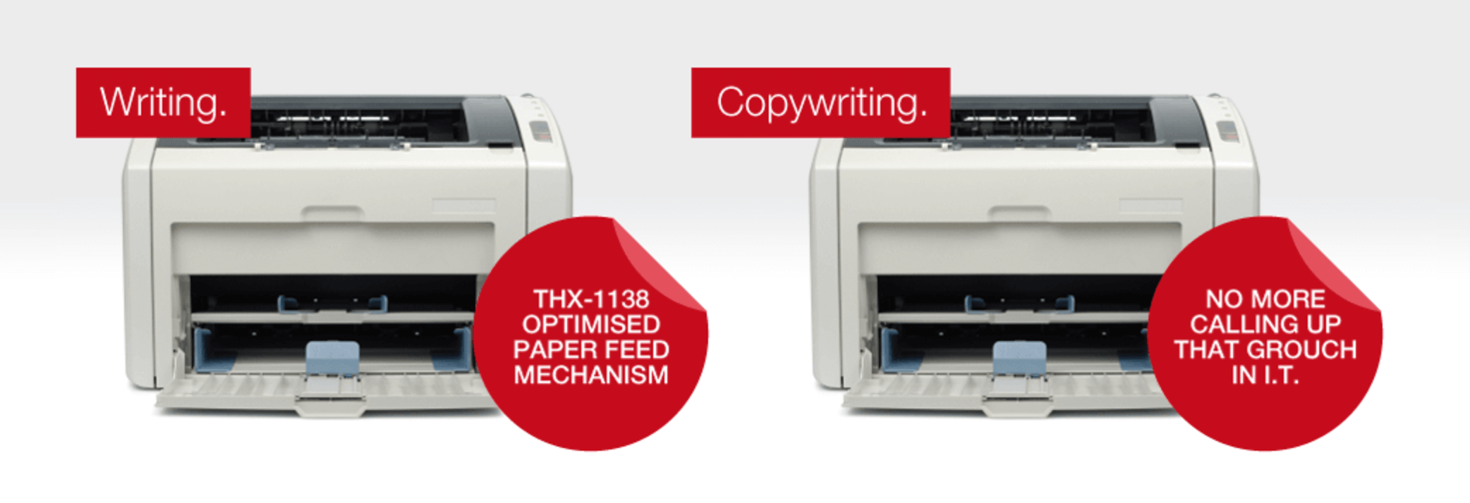 two printers with good examples of copywriting for blogging best practices