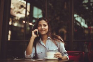 woman talking on the phone