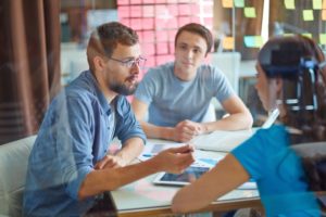 employees in a meeting