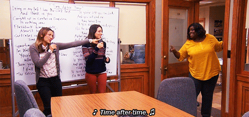 parks and rec time after time gif