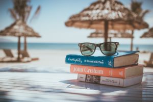 books sunglasses beach
