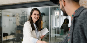 Female recruiter meeting a candidate.