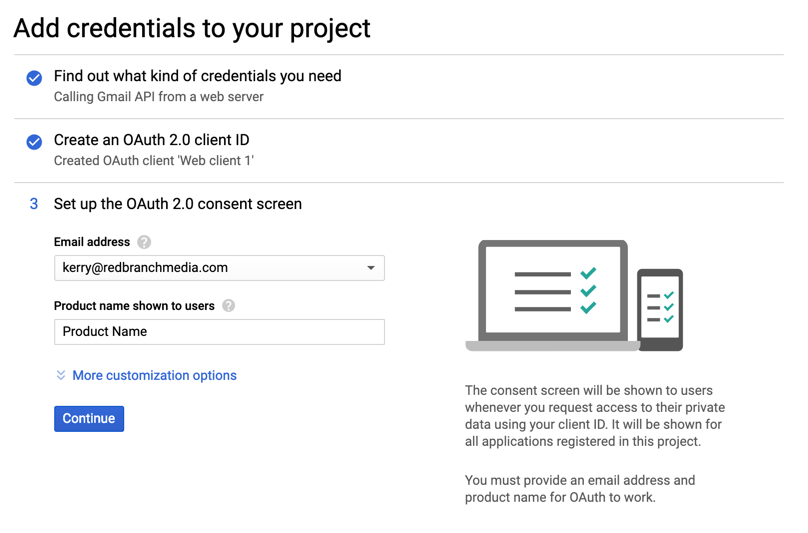 Google Instructions for Form notifications