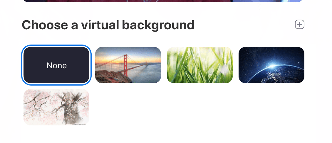 Zoom background options