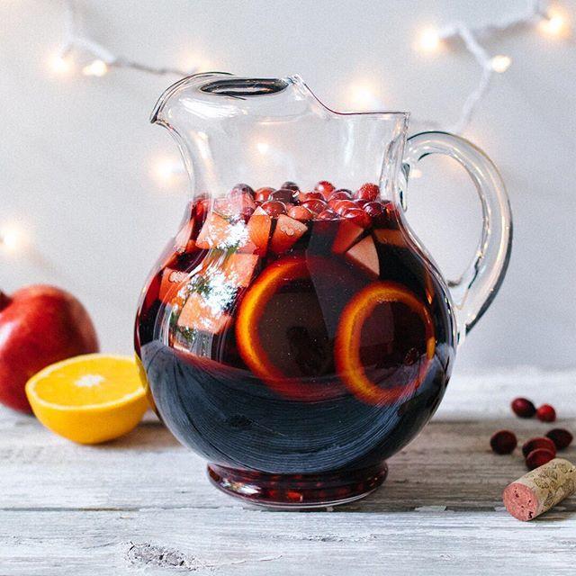 Sangria pitcher for virtual happy hour